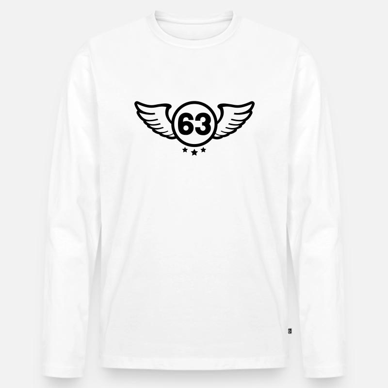 shield_63__f1 - Männer Premium Bio Langarmshirt - Weiß