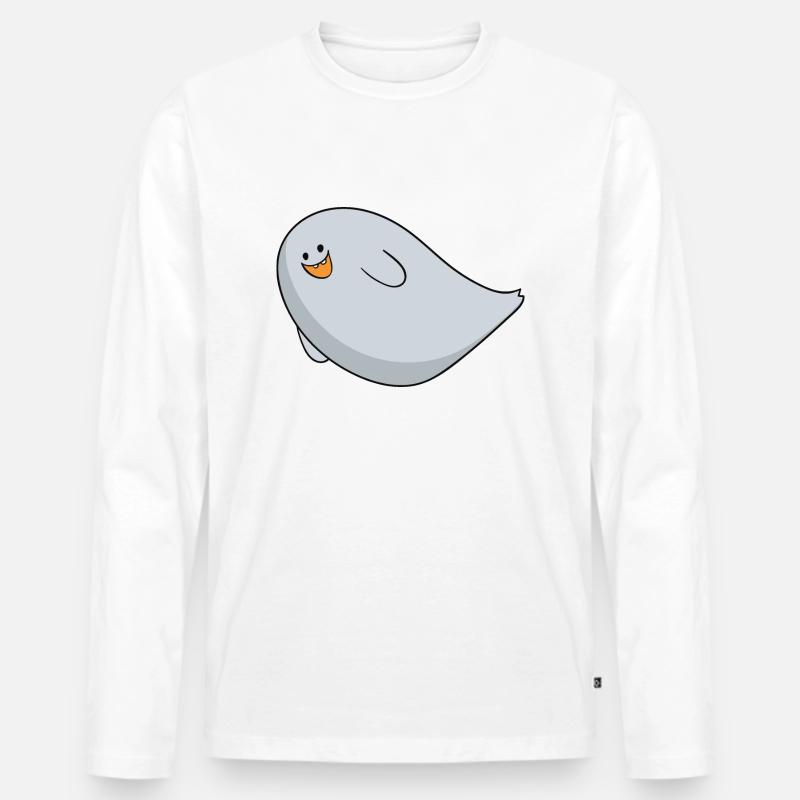 Ghost - Männer Premium Bio Langarmshirt - Weiß
