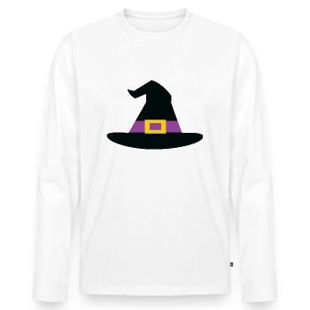 Witch Hat Purple - Men's Premium Organic Long Sleeve Shirt - white - Front - Nico (187cm)
