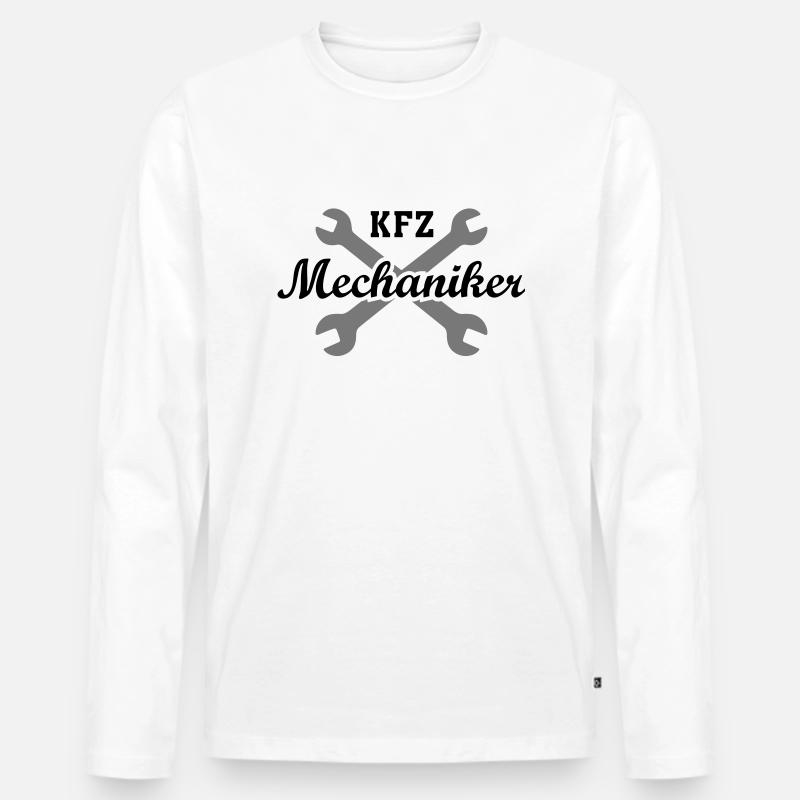 KFZ Mechaniker - Männer Premium Bio Langarmshirt - Weiß