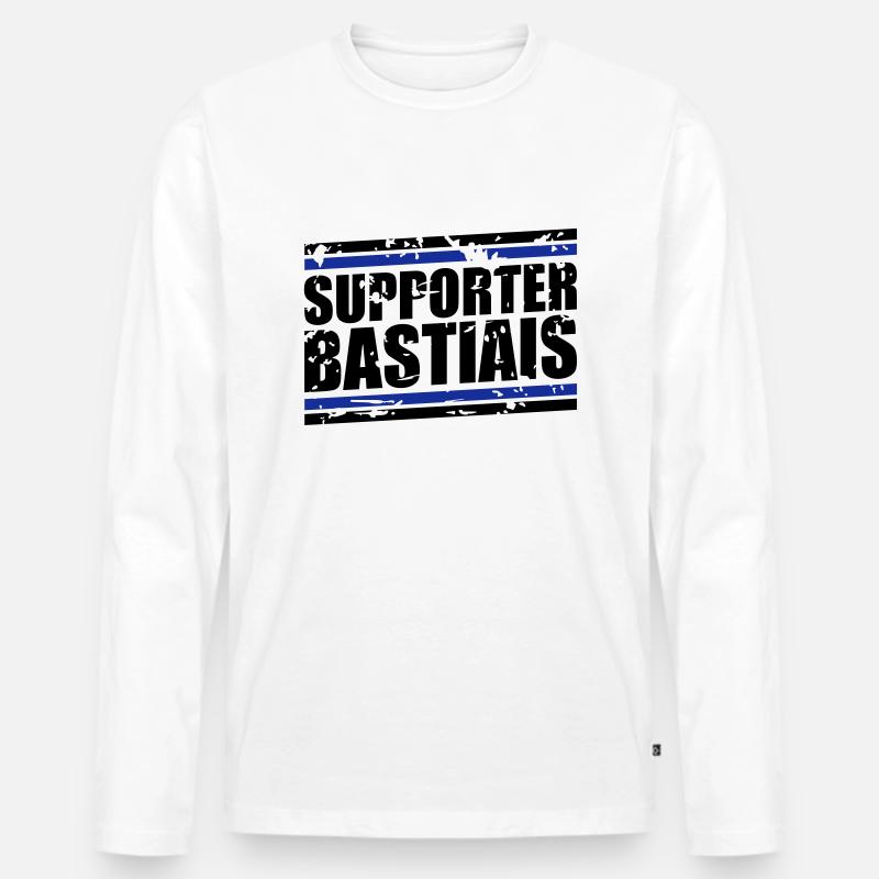Weinlese-Bär Bastia - Männer Premium Bio Langarmshirt - Weiß