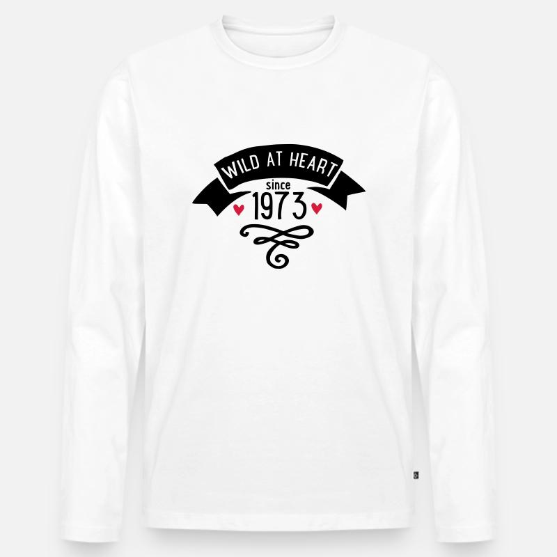 1973 - Männer Premium Bio Langarmshirt - Weiß