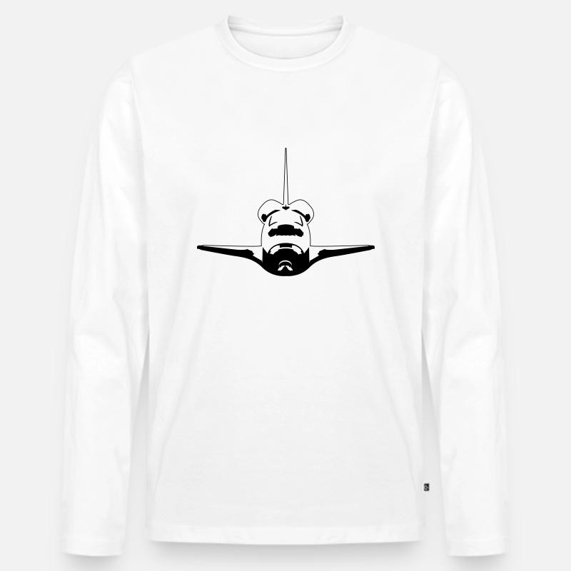 Space Shuttle - Männer Premium Bio Langarmshirt - Weiß