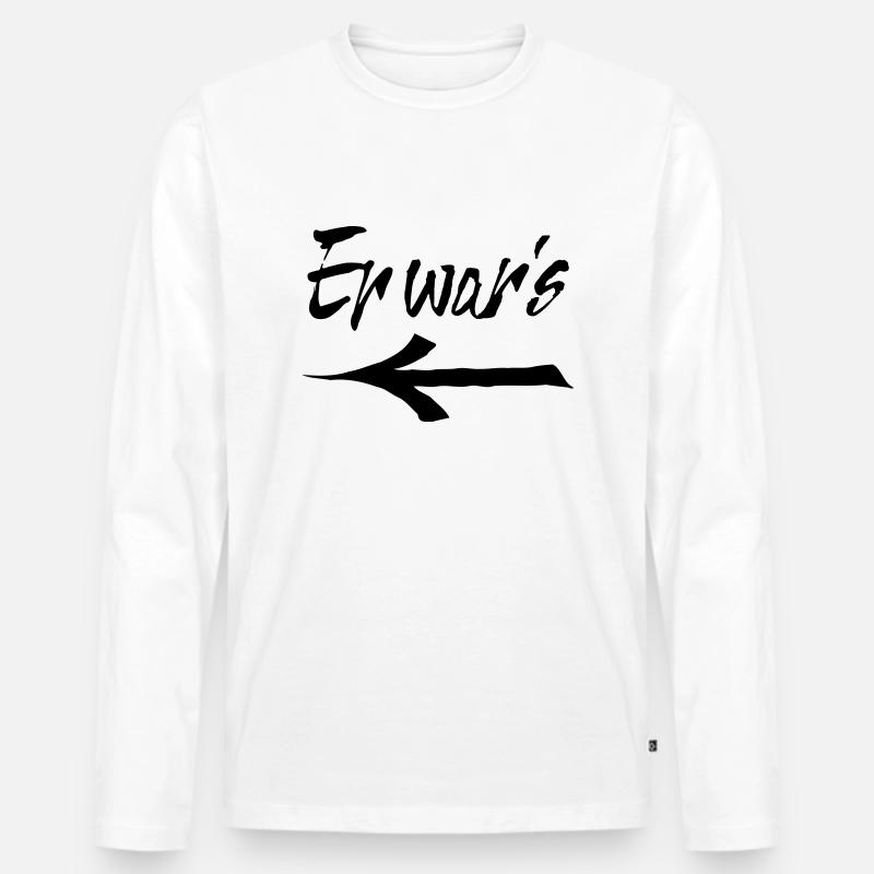 er wars - Männer Premium Bio Langarmshirt - Weiß