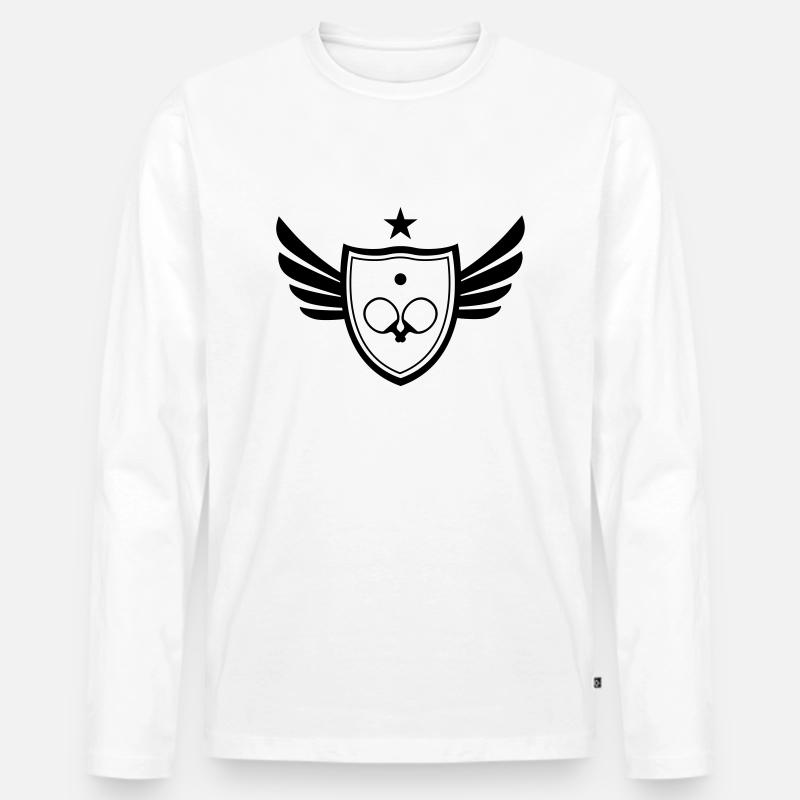 Ping Pong - Männer Premium Bio Langarmshirt - Weiß