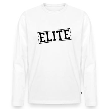 elite_stamp_gr1 - T-shirt manches longues Premium bio Homme - blanc - Devant - Nico (187cm)
