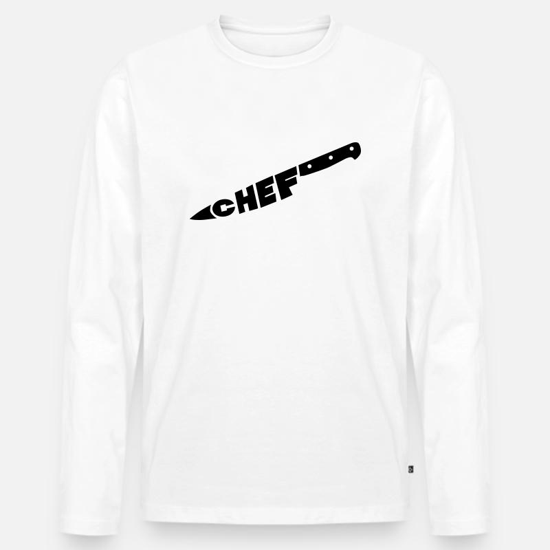 chef couteau - Männer Premium Bio Langarmshirt - Weiß