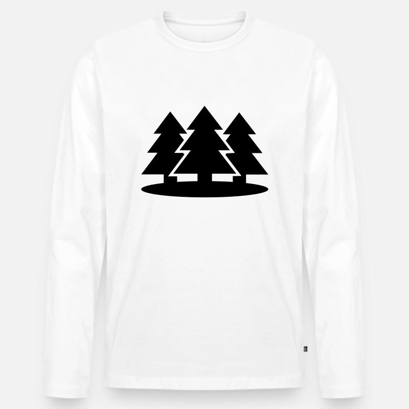 Baum - Männer Premium Bio Langarmshirt - Weiß