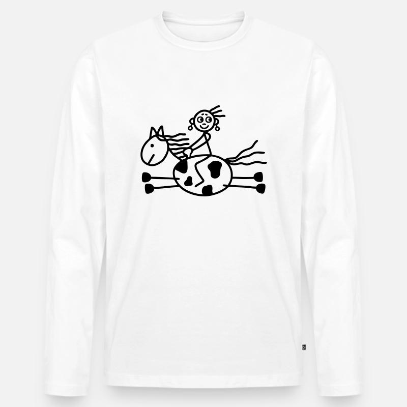 Reiterin - Westernreiten - Männer Premium Bio Langarmshirt - Weiß