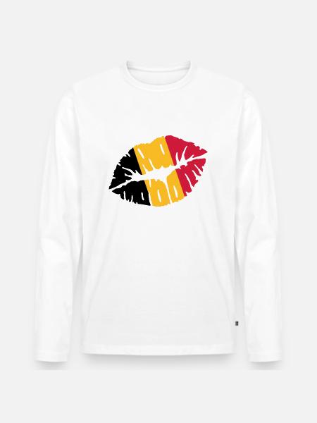 Belgium - Men's Premium Organic Long Sleeve Shirt - white