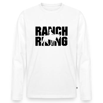 Ranch Riding Schriftzug Silhouette - Männer Premium Bio Langarmshirt - Weiß - Vorne - Nico (187cm)