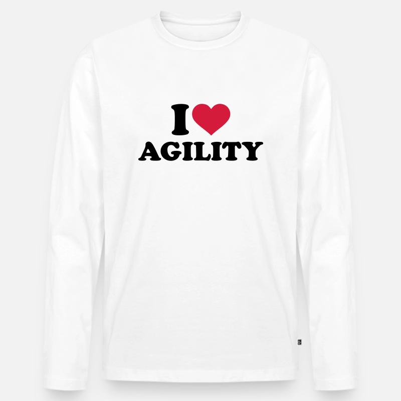 Agility - Männer Premium Bio Langarmshirt - Weiß