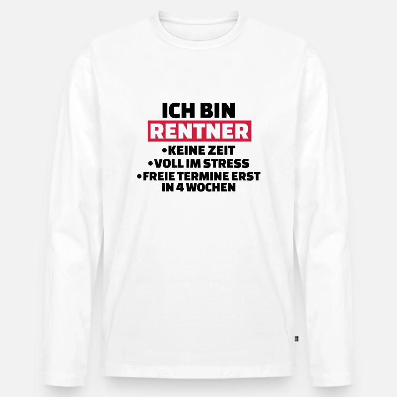 Rentner - Männer Premium Bio Langarmshirt - Weiß