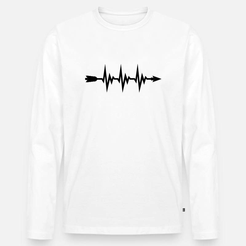 Pfeil Beat - Männer Premium Bio Langarmshirt - Weiß