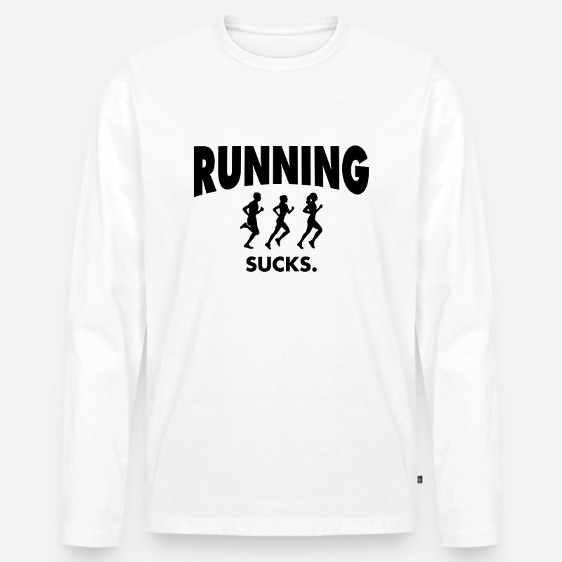 Running Sucks - Männer Premium Bio Langarmshirt - Weiß