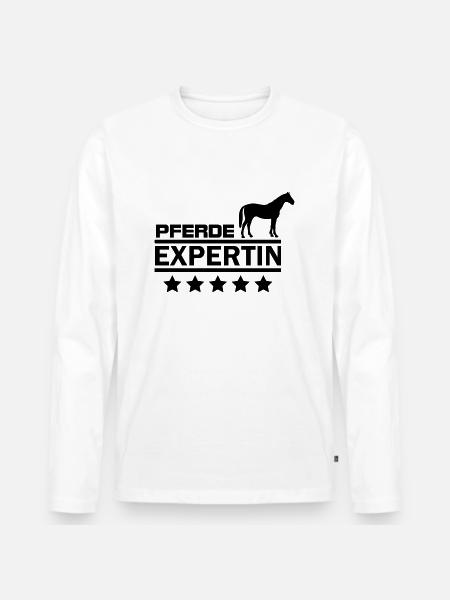 pferde expertin - Männer Premium Bio Langarmshirt - Weiß