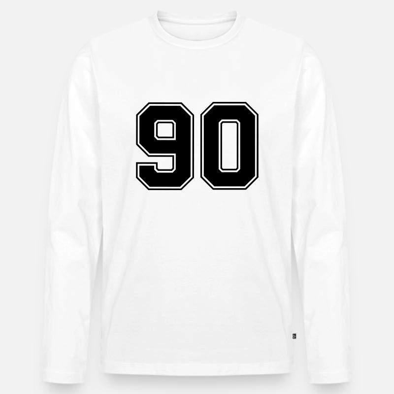 90 - Männer Premium Bio Langarmshirt - Weiß