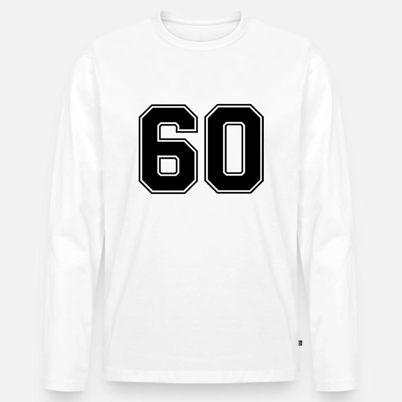 60 - Männer Premium Bio Langarmshirt - Weiß