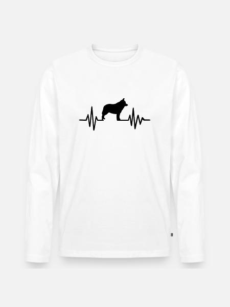 Schipperke - Männer Premium Bio Langarmshirt - Weiß