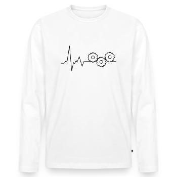gear - Men's Premium Organic Long Sleeve Shirt - white - Front - Nico (187cm)