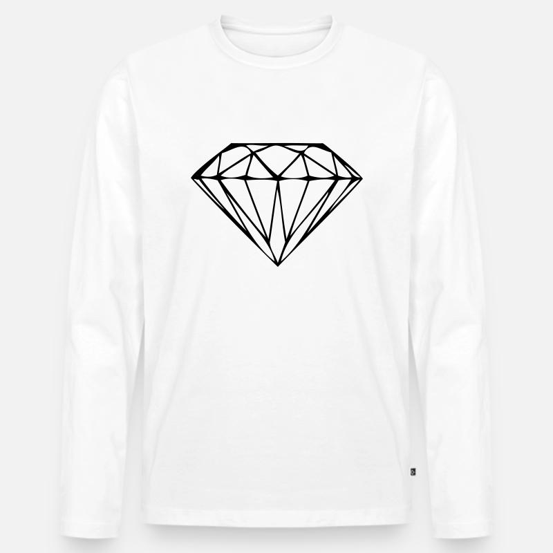diamond - Männer Premium Bio Langarmshirt - Weiß
