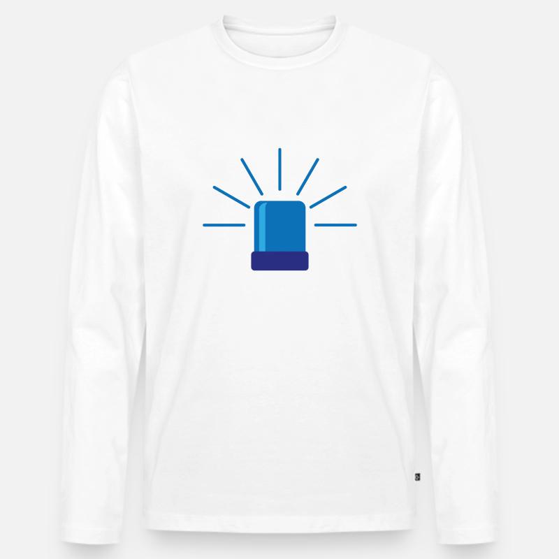 Martinshorn - Männer Premium Bio Langarmshirt - Weiß