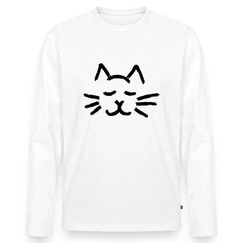 Chat-Zen - Männer Premium Bio Langarmshirt - Weiß - Vorne - Nico (187cm)