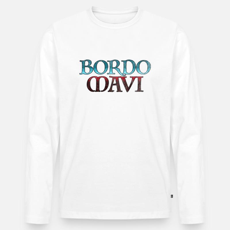 Bordo Mavi Logo - Männer Premium Bio Langarmshirt - Weiß