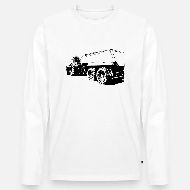 Traktor - Männer Premium Bio Langarmshirt - Weiß