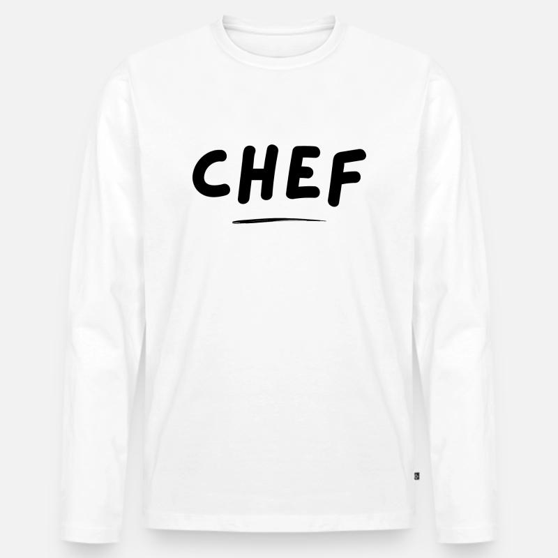 CHEF - originelle Geschenkidee - Männer Premium Bio Langarmshirt - Weiß