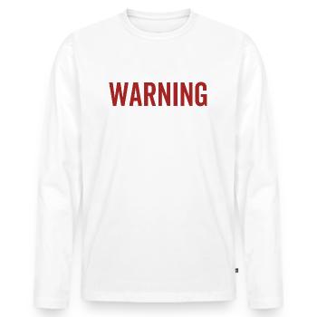 Avertissement J’ai acheté le paquet de boisson - T-shirt manches longues Premium bio Homme - blanc - Devant - Nico (187cm)