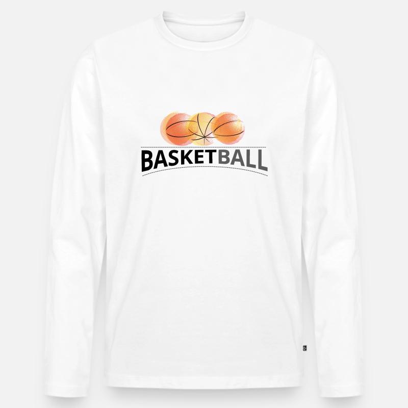 Basketball - Männer Premium Bio Langarmshirt - Weiß
