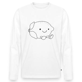 Citron sucré - T-shirt manches longues Premium bio Homme - blanc - Devant - Nico (187cm)
