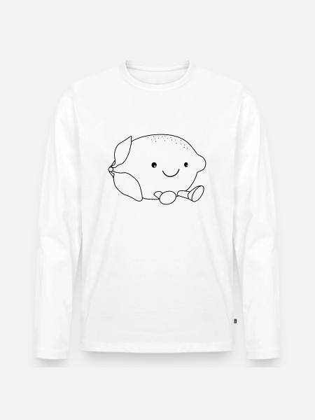 Zitrone süß - Männer Premium Bio Langarmshirt - Weiß