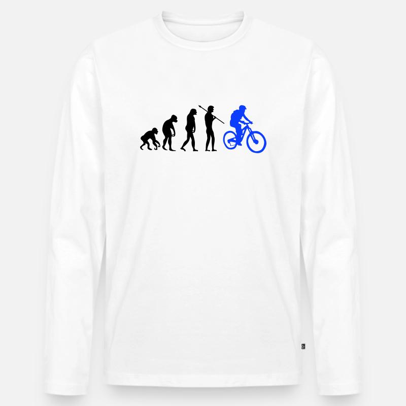 Biker Evolution - Männer Premium Bio Langarmshirt - Weiß
