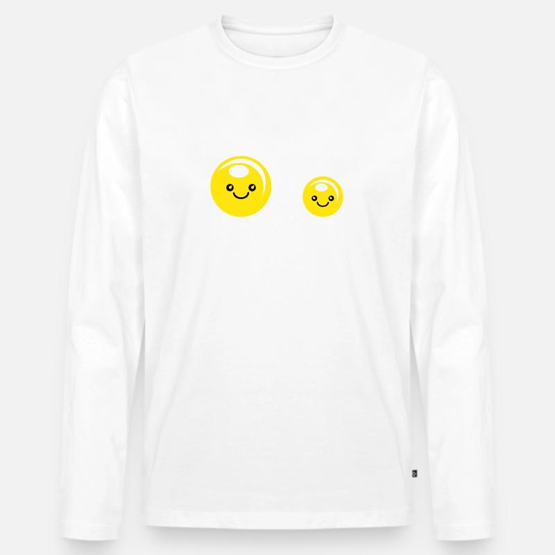 spiegeleier - Männer Premium Bio Langarmshirt - Weiß