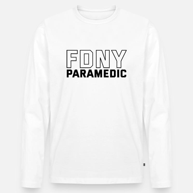 FDNY Paramedic - Männer Premium Bio Langarmshirt - Weiß