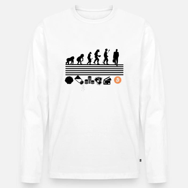 Bitcoin-Entwicklung - Männer Premium Bio Langarmshirt - Weiß