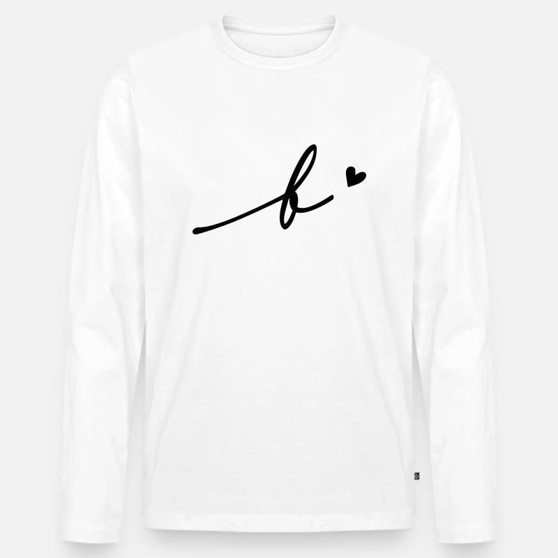 Buchstabe B Schreibschrift - Männer Premium Bio Langarmshirt - Weiß