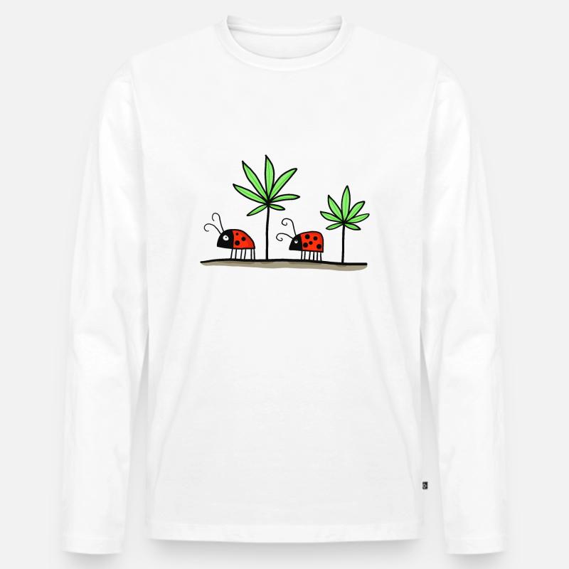 Glückskäfer - Glückskiffer - Männer Premium Bio Langarmshirt - Weiß