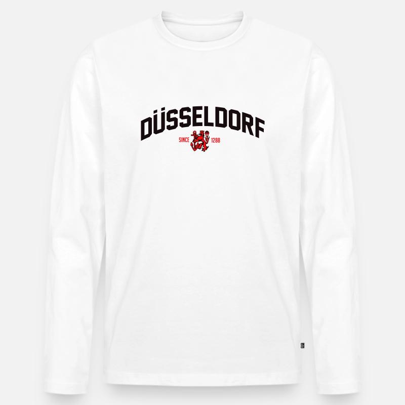 DÜSSELDORF - Männer Premium Bio Langarmshirt - Weiß