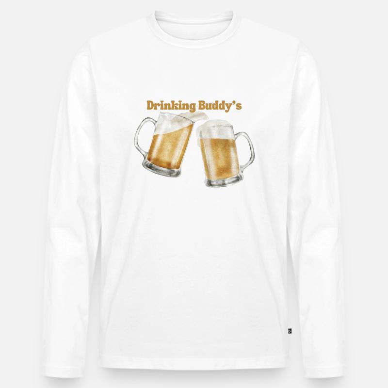 Drinking buddies - Männer Premium Bio Langarmshirt - Weiß