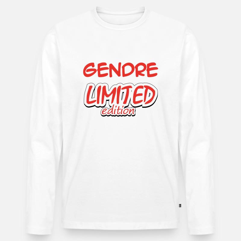 GENDRE LIMITED EDITION - Männer Premium Bio Langarmshirt - Weiß