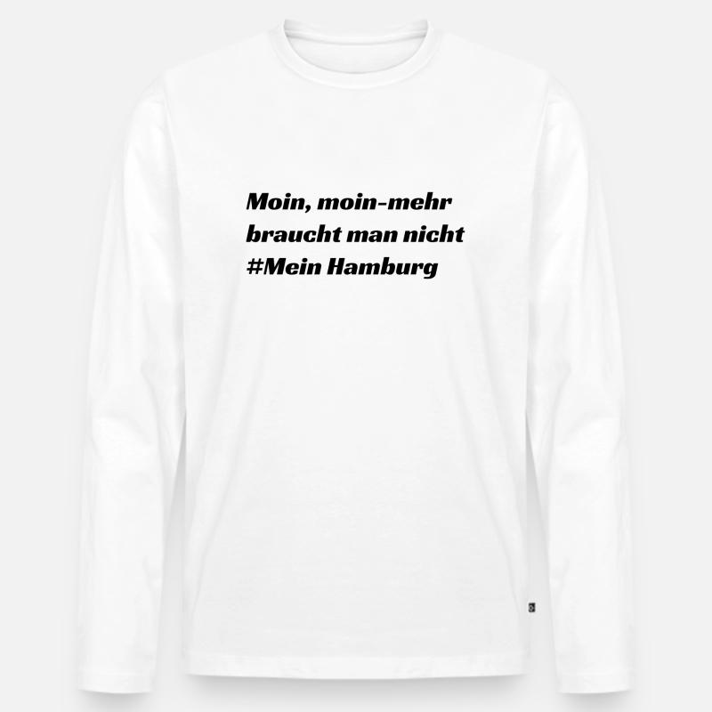 Hamburg - Männer Premium Bio Langarmshirt - Weiß