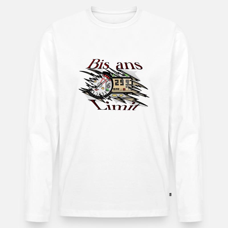Bis ans limit - Männer Premium Bio Langarmshirt - Weiß