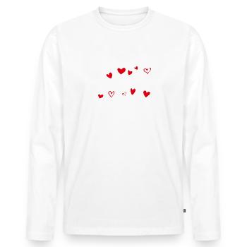 T-shirt / Je t’aime / Je t’aime / Je t’aime - T-shirt manches longues Premium bio Homme - blanc - Devant - Nico (187cm)