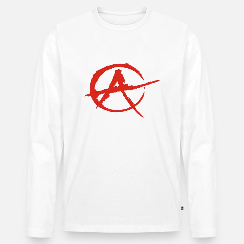 Anarchie - Männer Premium Bio Langarmshirt - Weiß
