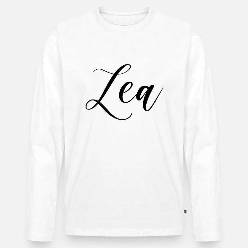 lea name - Männer Premium Bio Langarmshirt - Weiß