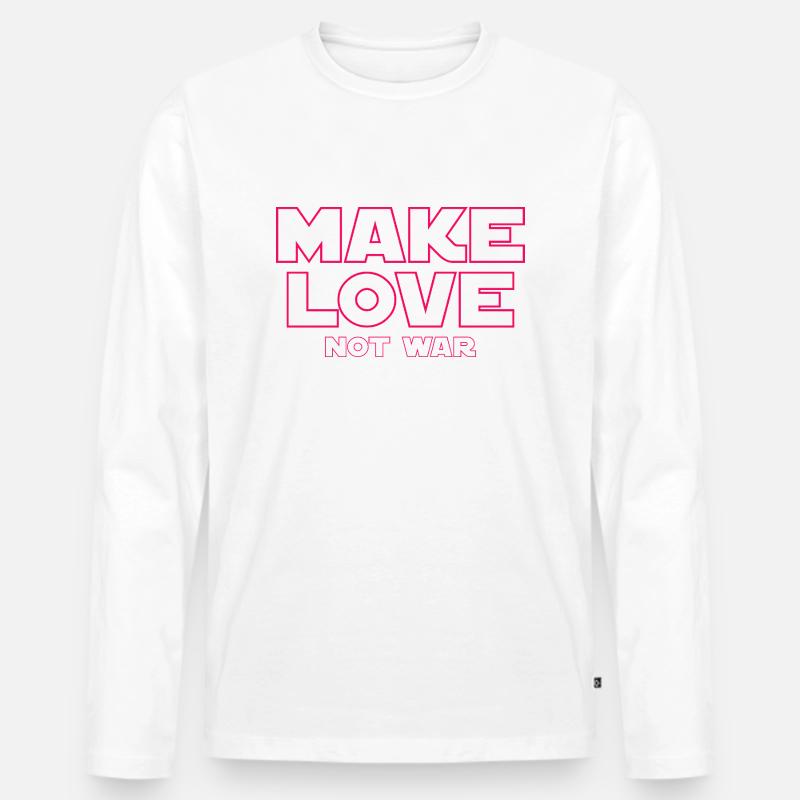 MACH LIEBE STATT KRIEG - Männer Premium Bio Langarmshirt - Weiß