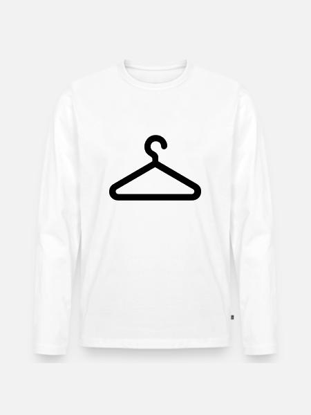 clothes hanger,clothing - Men's Premium Organic Long Sleeve Shirt - white